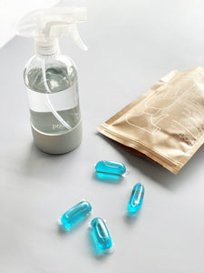 Podz Soluble Multipurpose Antibacterial Cleaning Pods (Pack of 12) + Spray Bottle Kit