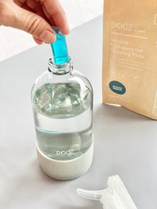 Podz Cleaning Glass Spray Bottle with Silicone Protector (500mL)