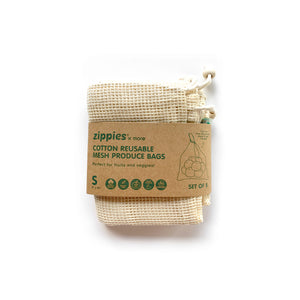 Zippies Cotton Mesh Produce Bags (Small) Pack of 5