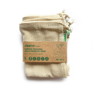 Zippies Cotton Mesh Produce Bags (Large) Pack of 5