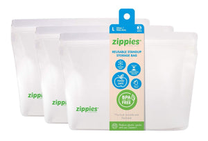 Zippies Reusable Standup Storage Bags-  Large