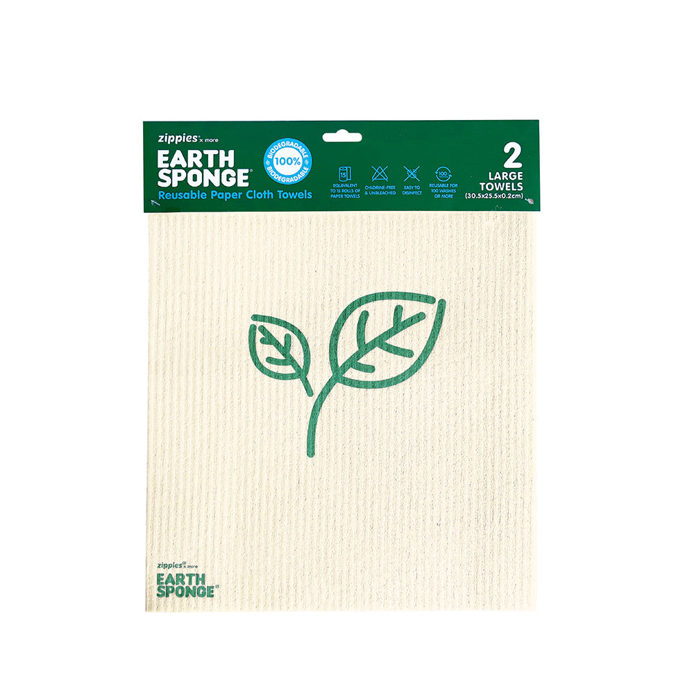 Zippies Earth Sponge Reusable Paper Cloth Towels (Available in Regular and Large Sizes)