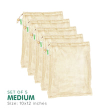 Load image into Gallery viewer, Zippies Cotton Mesh Produce Bags (Medium) Pack of 5

