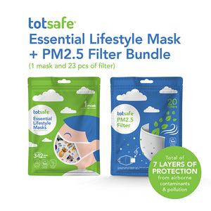 Totsafe Girls Rule Mom-Daughter Twinning Mask (Mask Set with 3 pcs. PM2.5 filter)