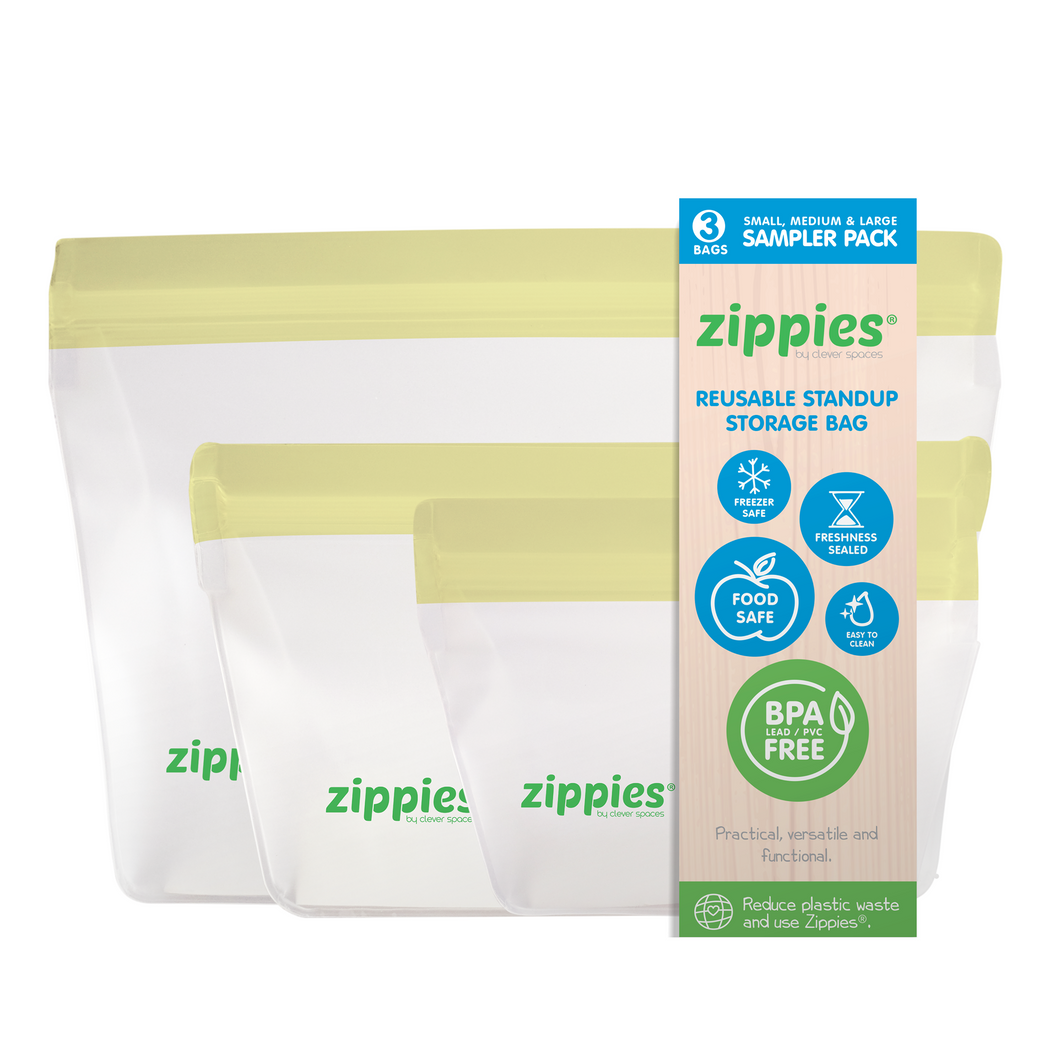 Zippies Color YELLOW Sampler Pack - 1 Small, 1 Medium, 1 Large